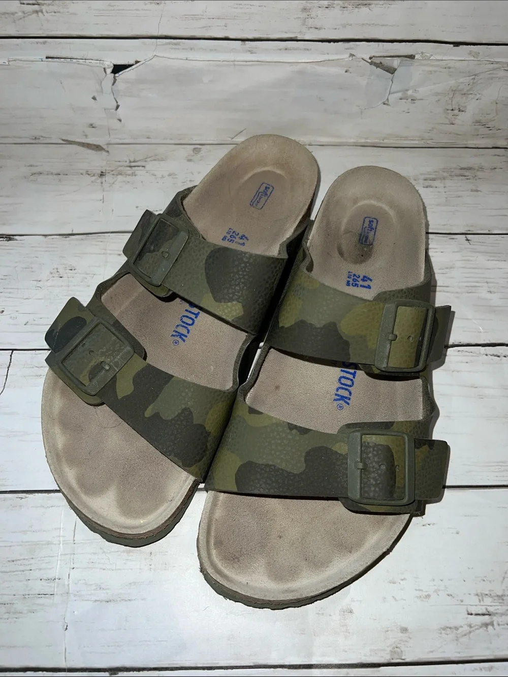 Birkenstock Womens Arizona Camo Green Sz 41 Women’s 10 - Picture 3 of 6